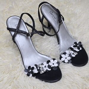 Preview International Black and White Floral Heels